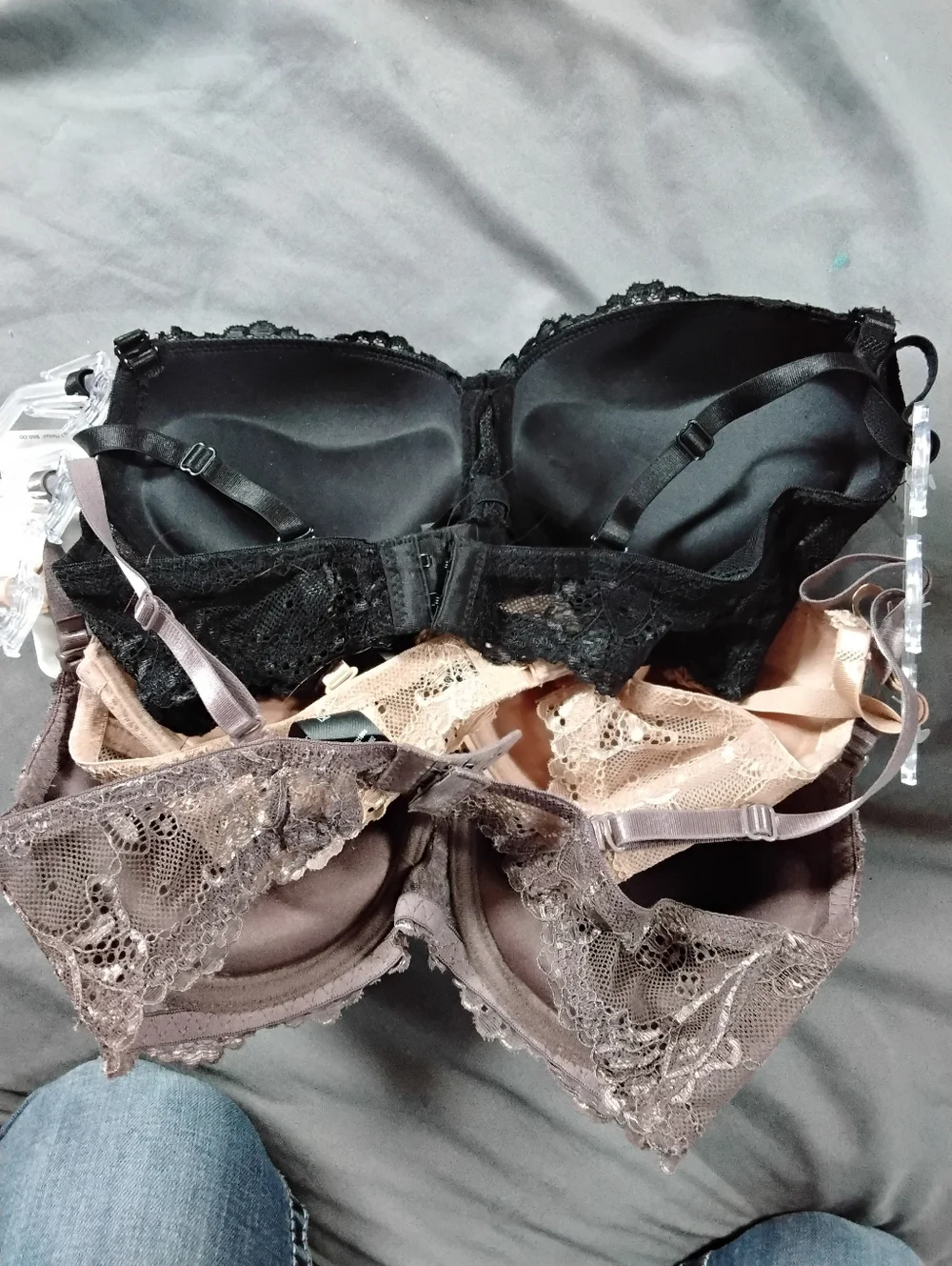 Rene Rofe Lace Padded Bras in Black, Blush, and Taupe - Picture 4 of 5